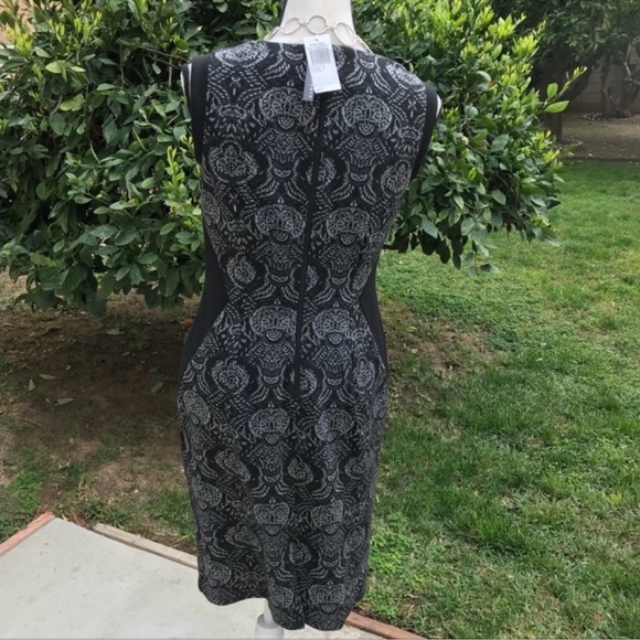 GRACE ELEMENTS BLACK BAROQUE SHEATH DRESS SIZE 8 NWT - Picture 6 of 8